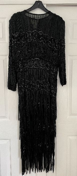 Item 460:  Vintage Judith Ann Creations Beaded Dress (size L):  $245
