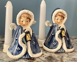 Item 366:  "Blue Angel" Hummel Candle Holders: $45 for pair