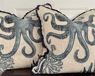 Item 289:  (2) Octopus Down Pillows - 20" x 20":  $28/Each