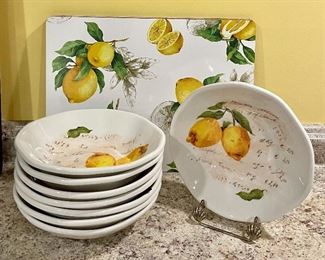 Item 264:  Effetti - Set of 8 Bowls & 4 Placemats with Lemons:  $68