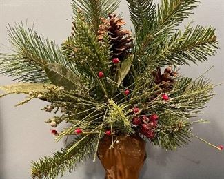 Item 236:  Reindeer Planter with Faux Pine & Pinecones - 14":  $14