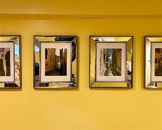 Item 404:  (4) Mirrored Frames with Photographs - 15"l x 1"w x 18"h: $120 for set of 4