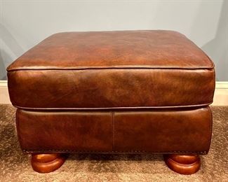 Item 31:  Leather Ottoman with Nailhead Trim - 30"l x 23"w x 17.5"h:  $175