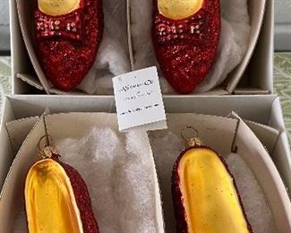 Item 500:  (2) Sets Christopher Radko 1997 "Ruby Slipper" Ornaments:  $145/each set
