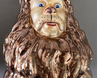 Item 501:  Kurt Adler "Cowardly Lion" Glass Ornament:  $75