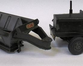 Doepke Toys, 1950's steel Earth Mover Tractor and Dump Trailer.