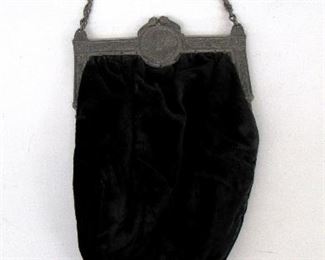 Victorian Era Black Velvet Clutch Purse