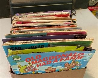 Vintage Children's 45 Records with Sleeves