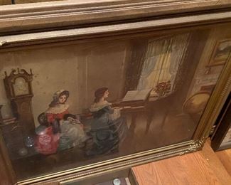 Vintage Ladies and Piano Themed Print