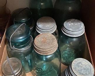 Blue Ball Jars with Zinc Lids