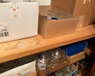 Boxes and Flats of Old Glassware