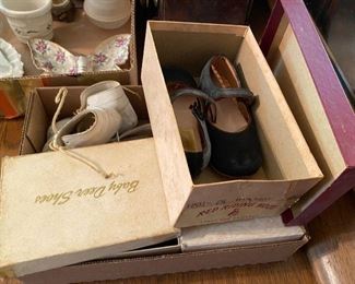 Assorted Vintage Baby Shoes in Boxes