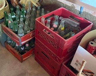 Coca Cola Crates Filled with Soda Bottles