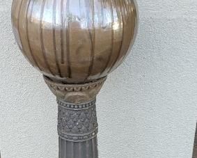 Gazing Ball on concrete pedestal