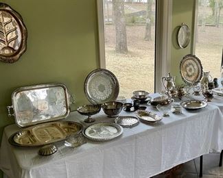 Silver plate serving pieces