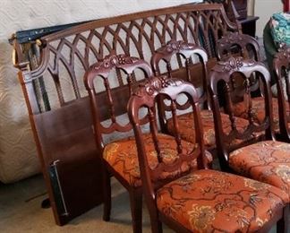 King headboard, 6 Rose wood chairs