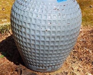 Blue outside planter