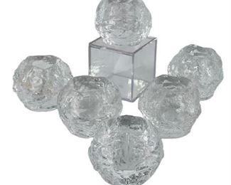 Lot 029
Kosta Boda Crystal 'Snowball' Votive Holders