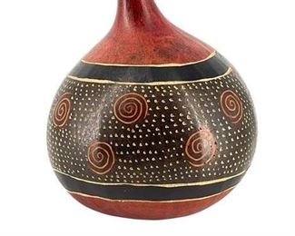 Lot 052
African Hand Engraved Painted Gourd
