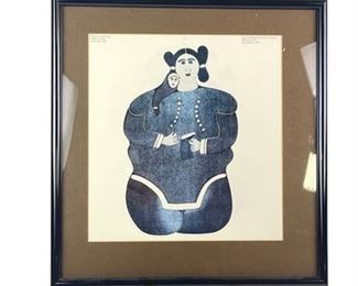 Lot 112
Pitaloosie Saila 'Woman Proudly Sewing' Print