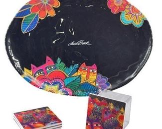 Lot 150
Laurel Burch 'Laurel's Garden' Melamine Oval Platter & Trivets