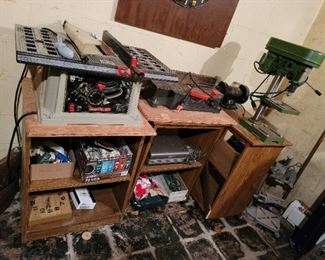 Table saw, drill press