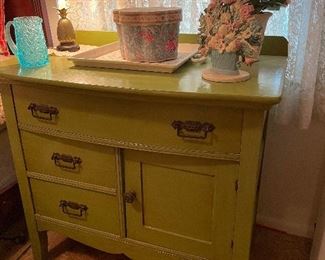Painted washstand The 70's were so horrible for antiques LOL $55.00
