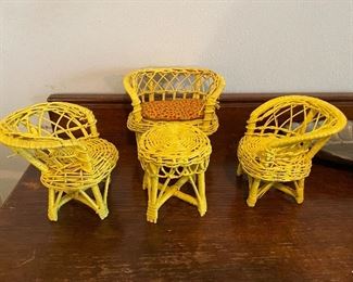 Tiny wicker dollhouse set $15.00