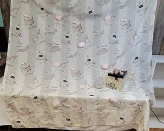 Diva Shower Curtain, Pink Oil Lamp and Decorative Candle Holder