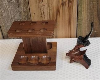 Unique Tobacco Pipe and Wood Pipe Rack Rest Holder