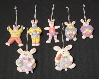 (7) Vintage Silvestri Polymer Clay Ornaments