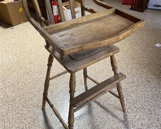 Antique wood high chairs.