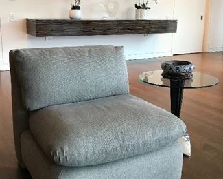 Custom Parsons lounge chair