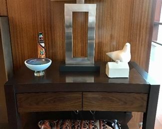 Hill Hunt Studio
Side table with drawers & shelf

Crate & Barrel lamp 

Dec Art