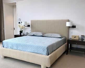 Custom King upholstered bed

