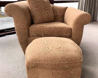 Custom Post Modern style lounge chair and ottoman