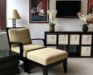 Crate and Barrel 
lounge chair and ottoman