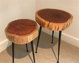 Tree trunk stools/tables 