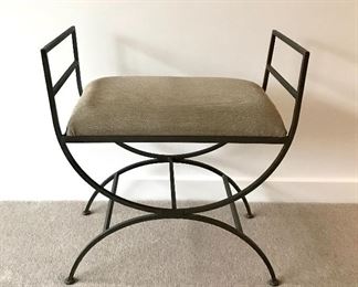 Upholstered iron bench