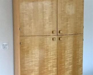 Post Modern maple 4 door armoire 