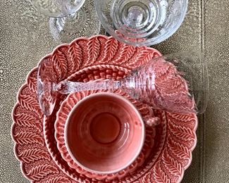 Antique etched stemware 

Majolica Portugal