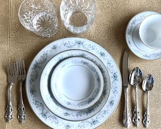 Wallace Antique Baroque  stainless 

Noritake china service

Waterford Lismore
