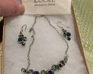 signed in the box patricia locke necklace and earring set - 
