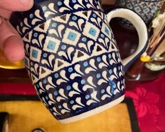 polish pottery  have 2 coffee mugs- 