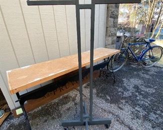 T Shaped metal clothing rack