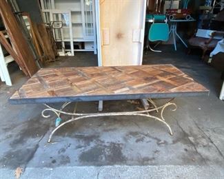 Inlaid wood coffee table
