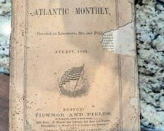 Atlantic Monthly softcover magazine circa mid 1800s