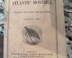 Atlantic Monthly softcover magazine circa mid 1800s