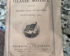 Atlantic Monthly softcover magazine circa mid 1800s