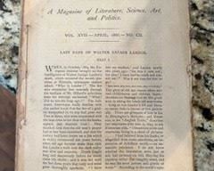Atlantic Monthly softcover magazine circa mid 1800s